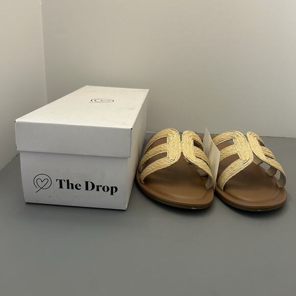 The Drop Women's Size 13 Tan Woven Flat Summer Slip On Vacation Sandal Shoe New - Picture 1 of 11